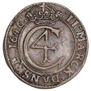 Norge, Christian IV, 2 mark 1646 hebræer-type, H 19, NM 115