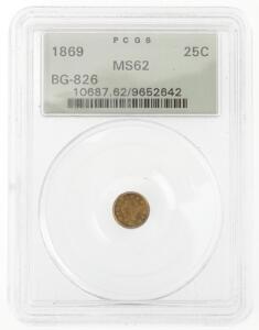 USA, 14 dollar 1869 G, KM 5.4, graded MS62 by PCGS indkapslet i plast