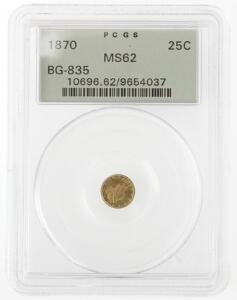 USA, 14 dollar 1870 G, KM 5.6, graded MS62 by PCGS indkapslet i plast