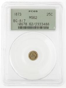 USA, 14 dollar 1873, KM 5.2, graded MS62 by PCGS indkapslet i plast