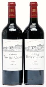 2 bts. Château Pontet Canet, Pauillac. 5. Cru Classé 2005 A hfin.