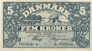 5 kr 1935 B, V. Lange  Heegaard, Sieg 101