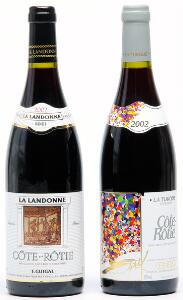 1 bt. Cote Rotie La Landonne, Guigal 2002 A hfin.  etc. Total 2 bts.