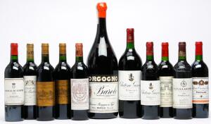 1 bt. Dmg. Barolo, Borgogno 1989 A-AB bn.  etc. Total 11 bts.