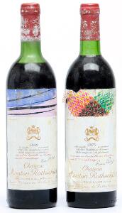 1 bt. Château Mouton Rothschild, Pauillac. 1. Cru Classé 1979 A-AB bn.  etc. Total 2 bts.