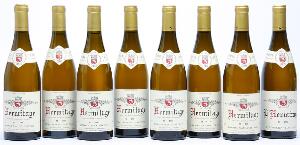 1 bt. Hermitage Blanc, Jean-Louis Chave 2009 A hfin.  etc. Total 8 bts.