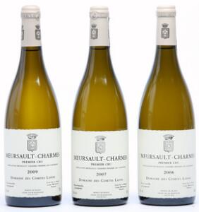 1 bt. Meursault 1. Cru Charmes, Domaine des Comtes Lafon 2009 A hfin.  etc. Total 3 bts.