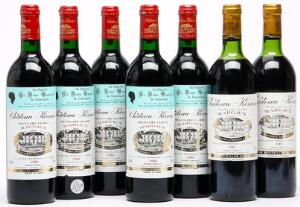 5 bts. Château Kirwan, Margaux. 3. Cru Classé 1986 A hfin.  etc. Total 7 bts.