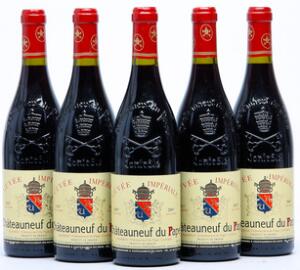 5 bts. Châteauneuf du Pape Cuvée Impériale, R. Usseglio  Fils 2007 A hfin.