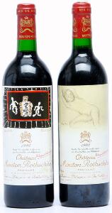 1 bt. Château Mouton Rothschild, Pauillac. 1. Cru Classé 1993 A hfin.  etc. Total 2 bts.