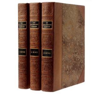 Johs. V. Jensen et al. eds. De islandske Sagaer. 3 vols. Cph 1930. 1st ed. Illust. by Johannes Larsen. Bound in half morocco.3