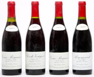 1 bt. Vosne Romanée 1. Cru Les Beaux Monts, Domaine Leroy 1992 A-AB bn.  etc. Total 4 bts.