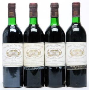 4 bts. Château Margaux, Margaux. 1. Cru Classé 1979 A-AB bn.