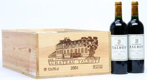 12 bts. Château Talbot, Saint - Julien. 4. Cru Classé 2004 A hfin. Owc.