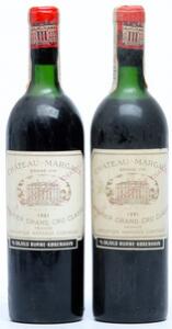 2 bts. Château Margaux, Margaux. 1. Cru Classé 1961 Chateau bottled.