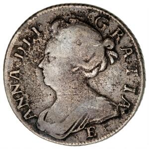 England, Anne, 1702 - 1714, shilling 1708, Edinburgh, S 3608 - ualmindelig type