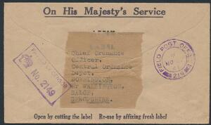 1941. Feltpostbrev til England med violet FPO 219 NO 22 41. Usædvanlig smuk kvalitet. DAKA 1500