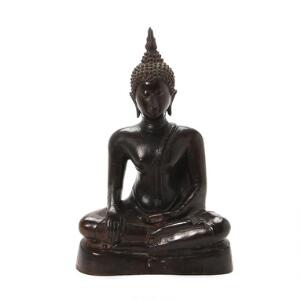 Buddha Shakyamuni af bronze, Sukhothai stil. Thailand 19. årh. H. 30 cm.