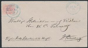 1875. Våben, 32 penni, rød. Pragtbrev fra Helsingfors 13.11.1875 til St. Petersborg