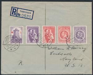 1946. REC-brev fra Thorshavn 8.1.46 til USA med engelsk REC-etiket. Sjældent. DAKA 5000
