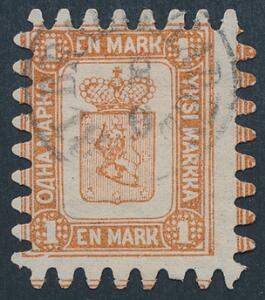 1866. 1 mark, brun. Særdeles smukt eksemplar