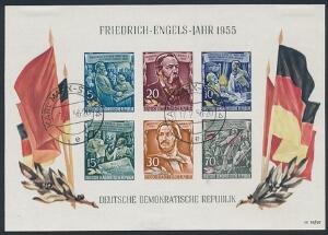 DDR. 1955. Friedrich Engel. Stemplet miniark. AFA 1400