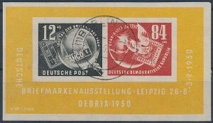 DDR. 1950. Debria-blok. Stemplet. AFA 1300