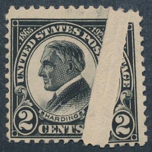 USA. 1923. Harding. 2 c. sort. Med kæmpe PARPIRFOLD.