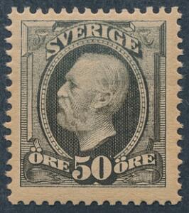 1891. Oscar II, 50 öre, grå. Postfrisk. Facit 2700