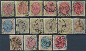 1873-1901. 1-10 cents. Planche Tofarvet.