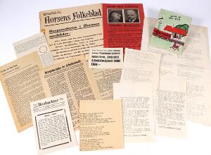 Mærkater m.m. Parti med diverse propaganda materiale fra 2. verdenskrig.