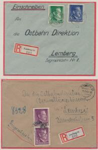 Tysk Rige. Hitler. Special-samling Hitler på forsendelser, smukt opsat på plancher i ringbind. Se fotoussnit