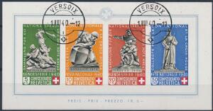 Schweiz. 1940. Pro Patria. Stemplet miniark. MICHEL EURO 700