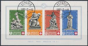 Schweiz. 1940. Pro Patria. Stemplet miniark. MICHEL EURO 700