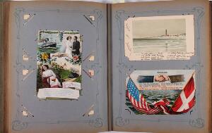 Postkort. Gammelt album med ca. 150 kort. Udenlandske iblandt.