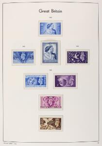 England. Postfrisk samling i 2 luxus Leuchtturm-album helt frem til 2009, med mærker fra 1924 og pænt besat nyere del helt op til 2009. Se fotoudsnit