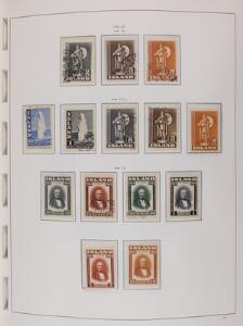 Island. 1902-2010. Samling i 2 Stender album. Syner ret komplet i perioden 1939-2005. Primært stemplet, men også postfrisk ind imellem.