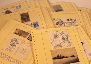 Sovjetunionen. Tema samling POLAR EKSPEDITION opsat på i alt 108 plancher, med frimærker, breve, postkort, stempler m.m.