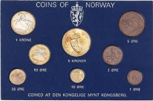 Norge, originalt møntsæt 1970 i Sandhillkassette, KM MS 16