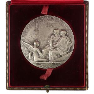 Fransk dobbeltmedaille til erindring om 100 året for den Amerikanske Uafhængighed 1776-1876 og til erindring om indvielsen af Frihedsgudinden 28. oktober 1886