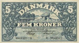 5 kr 1935 B, V. Lange  Svendsen, Sieg 101