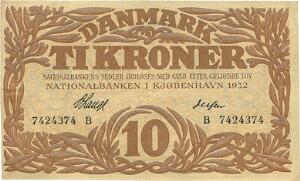 10 kr 1932 B, V. Lange  Jessen, Sieg 104