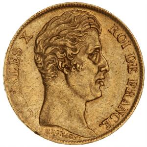 Frankrig, Charles X, 1824-1830, 20 Francs 1828, F 550