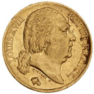 Frankrig, Louis XVIII, 1814-1824, 20 Francs 1819 W, F 539