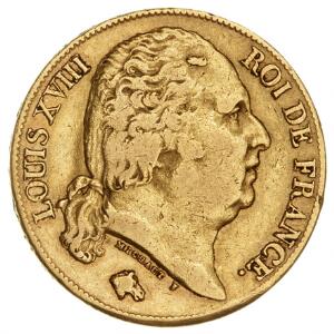 Frankrig, Louis XVIII, 1814-1824, 20 Francs 1819 A, F 538