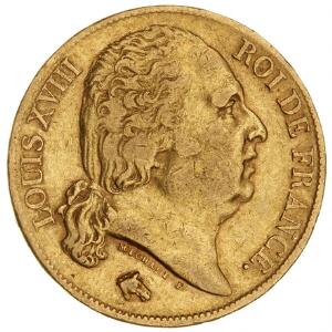 Frankrig, Louis XVIII, 1814-1824, 20 Francs 1818 A, F 538