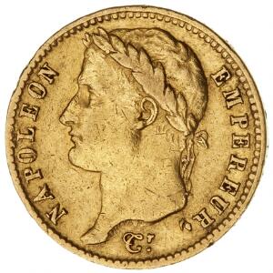 Frankrig, Napoleon Bonaparte, 1804-1814, 20 Francs 1809 A, F 511