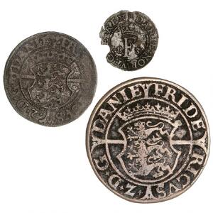 Frederik II, 3 mønter inkl. Mark 1560