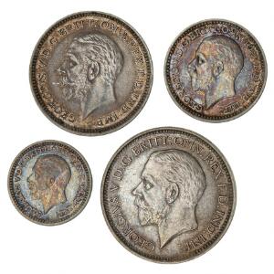 England, George V, Maundy Set 1932, 4, 3, 2, 1 Pence i sølv