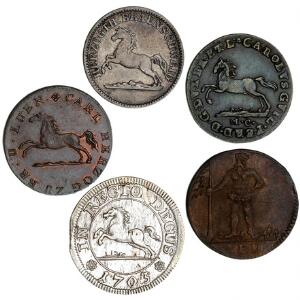 Tyskland, Braunschweig, 5 mindre mønter, 18.-19. århundrede